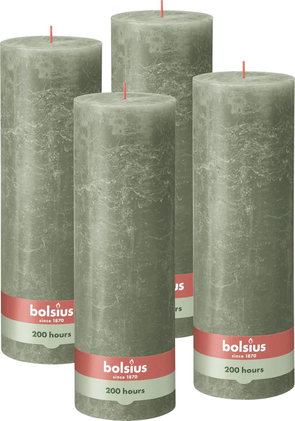 bolsius-rustik-stumpenkerze-olivengr-n-30x10cm-4-st-ck image 1
