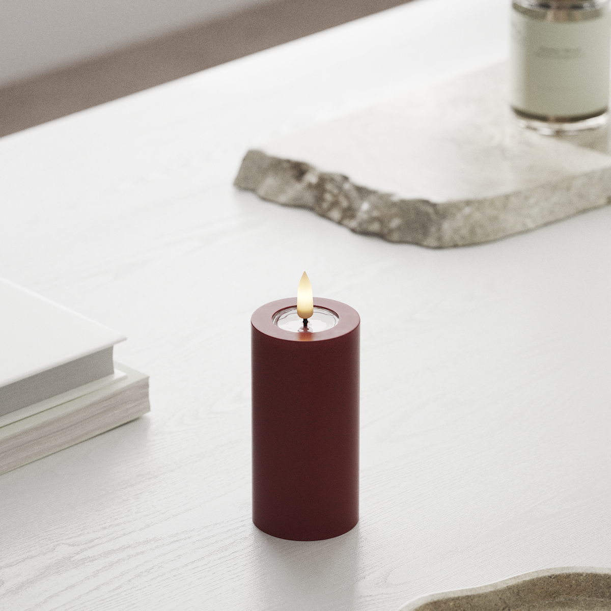 deluxe-homeart-blockkerzen-led-blockkerze-bordeaux-5x10-real-flame image 3