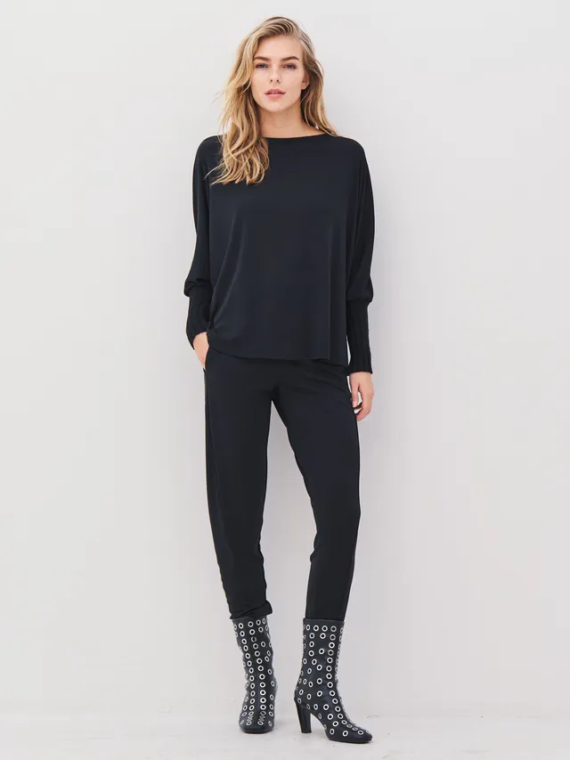 n-denmark-anita-schmale-hose-schwarz-mit-sating-rtel image 1