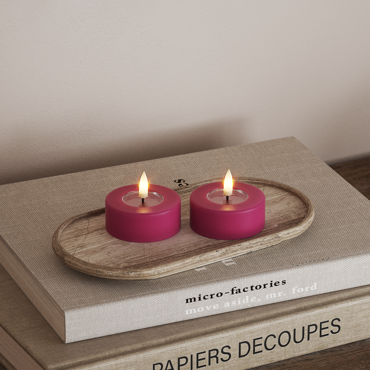 deluxe-homeart-teelichter-led-jumbo-teelichter-2er-magenta image 2