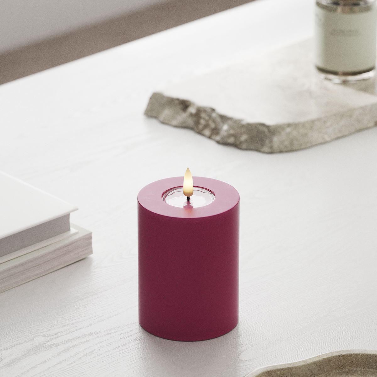 deluxe-homeart-blockkerzen-led-blockkerze-7-5x10-cm-magenta-real-flame image 3