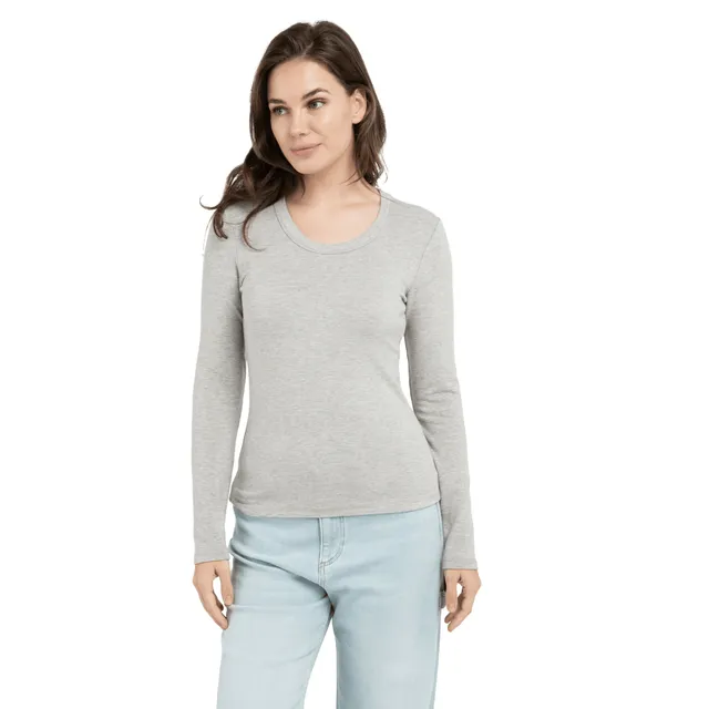 yaya-langarmshirt-grau-meliert-shirt-gr-e-m-rundhals image 1
