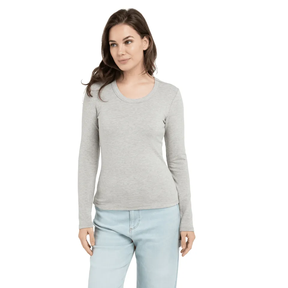 yaya-langarmshirt-grau-meliert-shirt-gr-e-m-rundhals image 1