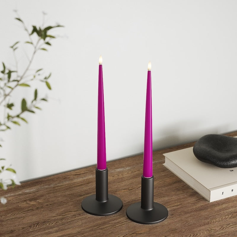 deluxe-homeart-kerzenlicht-lack-led-stabkerze-28cm-violett-2er image 3