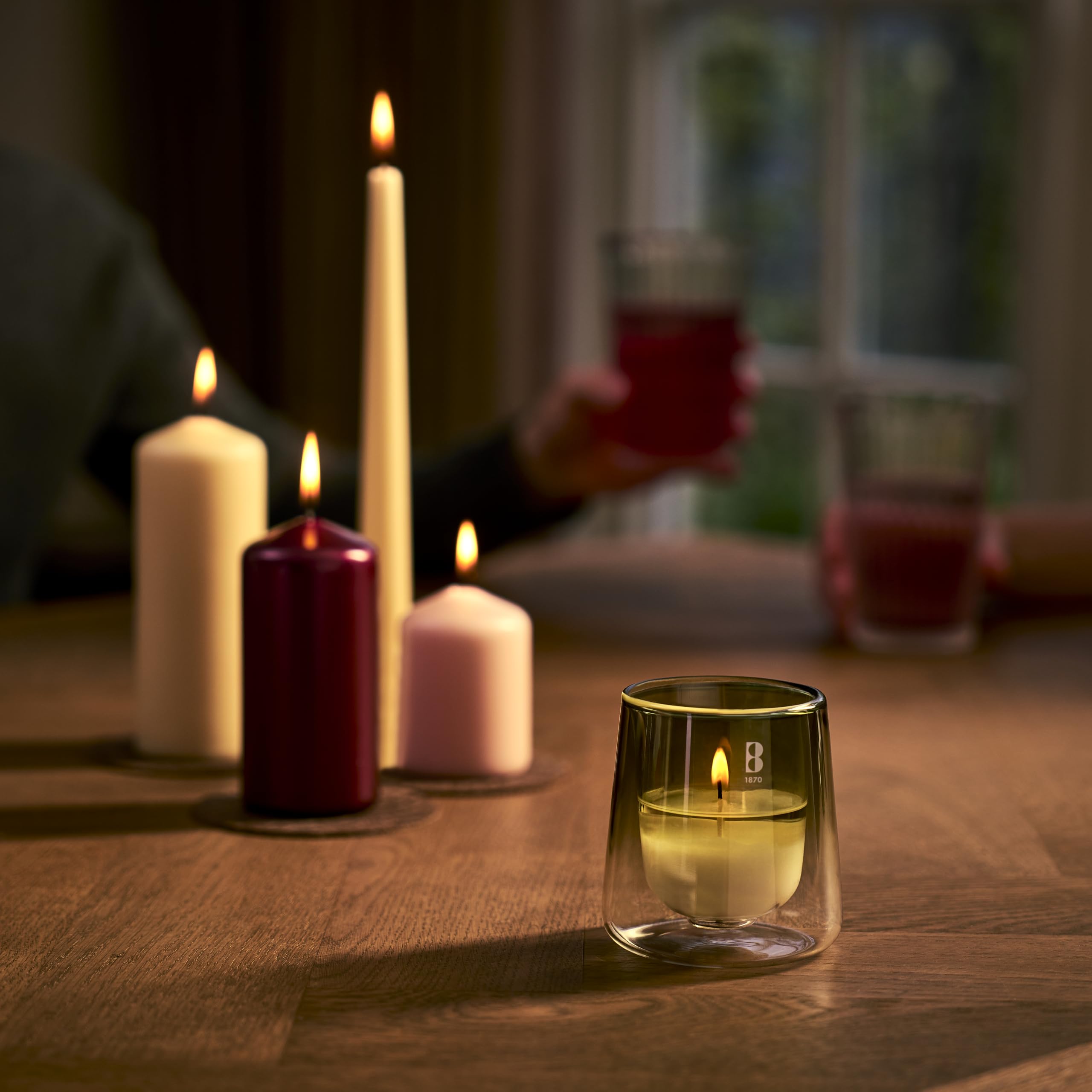 bolsius-cleanlight-duftkerze-starterset-gr-n-glas-9-refills image 3