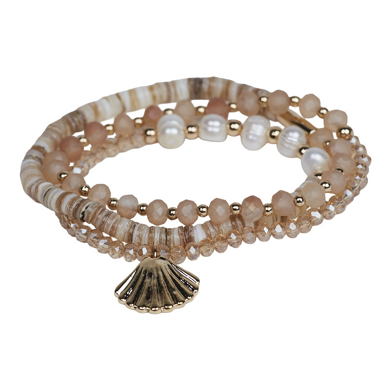 the-moshi-layla-perlenarmband-kette-beige-gold-muschel-55-cm image 1