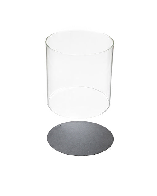 glaszylinder-mit-metallteller-windlicht-garten-outdoor image 1