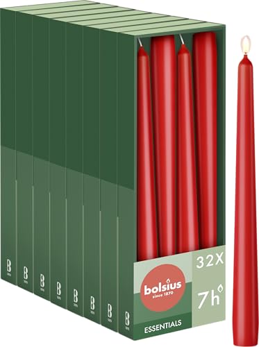 bolsius-essentials-spitzkerzen-rot-32er-24-5cm-unparf-miert image 6