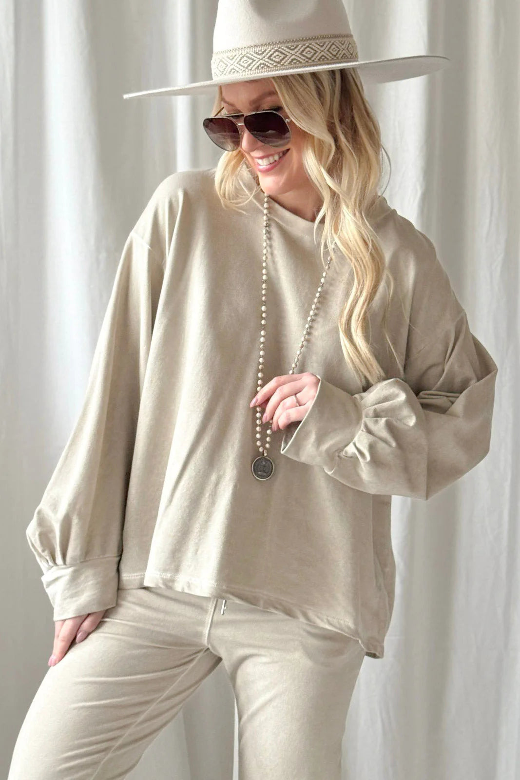 bypias-bohemiana-sweatshirt-beige-vintage-wash-one-size image 1