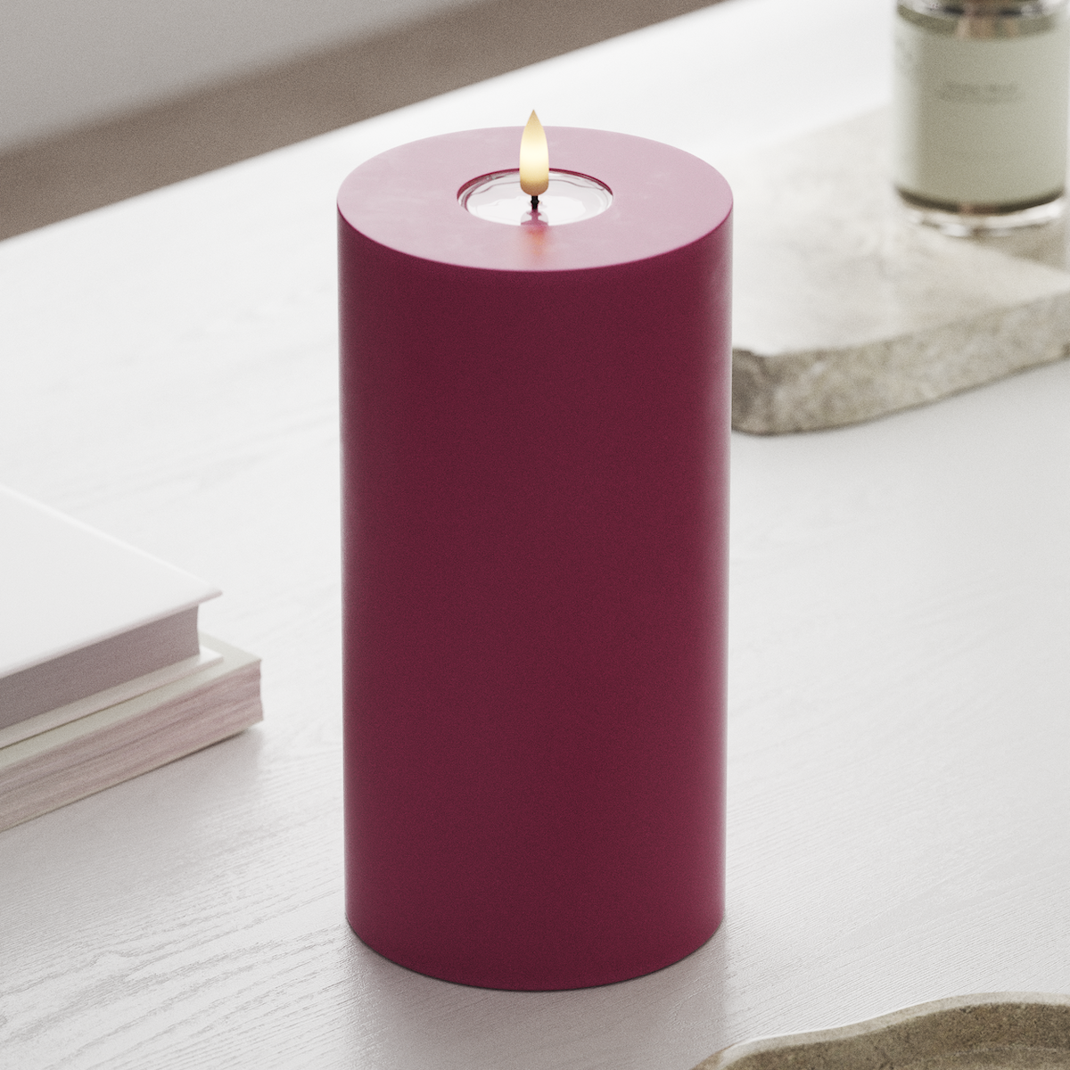 deluxe-homeart-blockkerzen-led-blockkerze-10x20-cm-magenta-real-flame image 3
