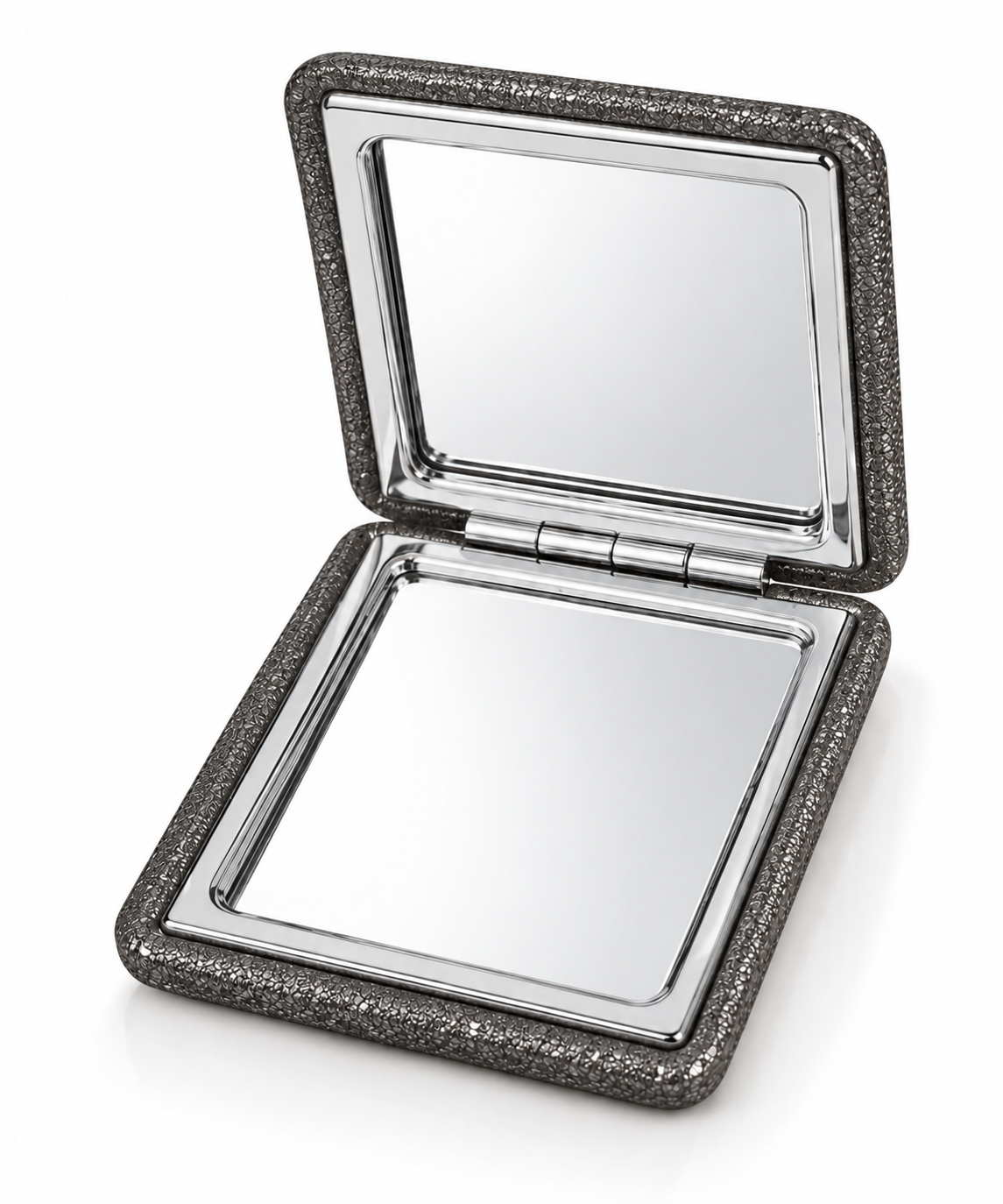 taschenspiegel-aufklappbar-anthrazit-silber-mit-vergr-erung image 2