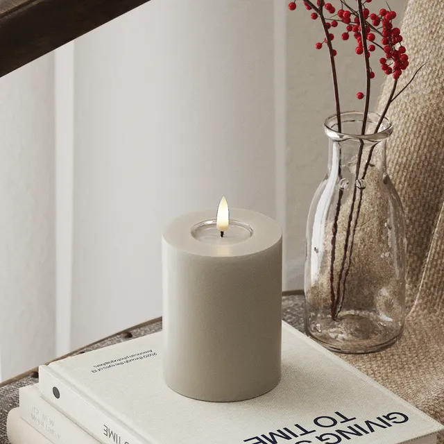 deluxe-homeart-led-blockkerze-7-5x10-cm-sand-real-flame image 1