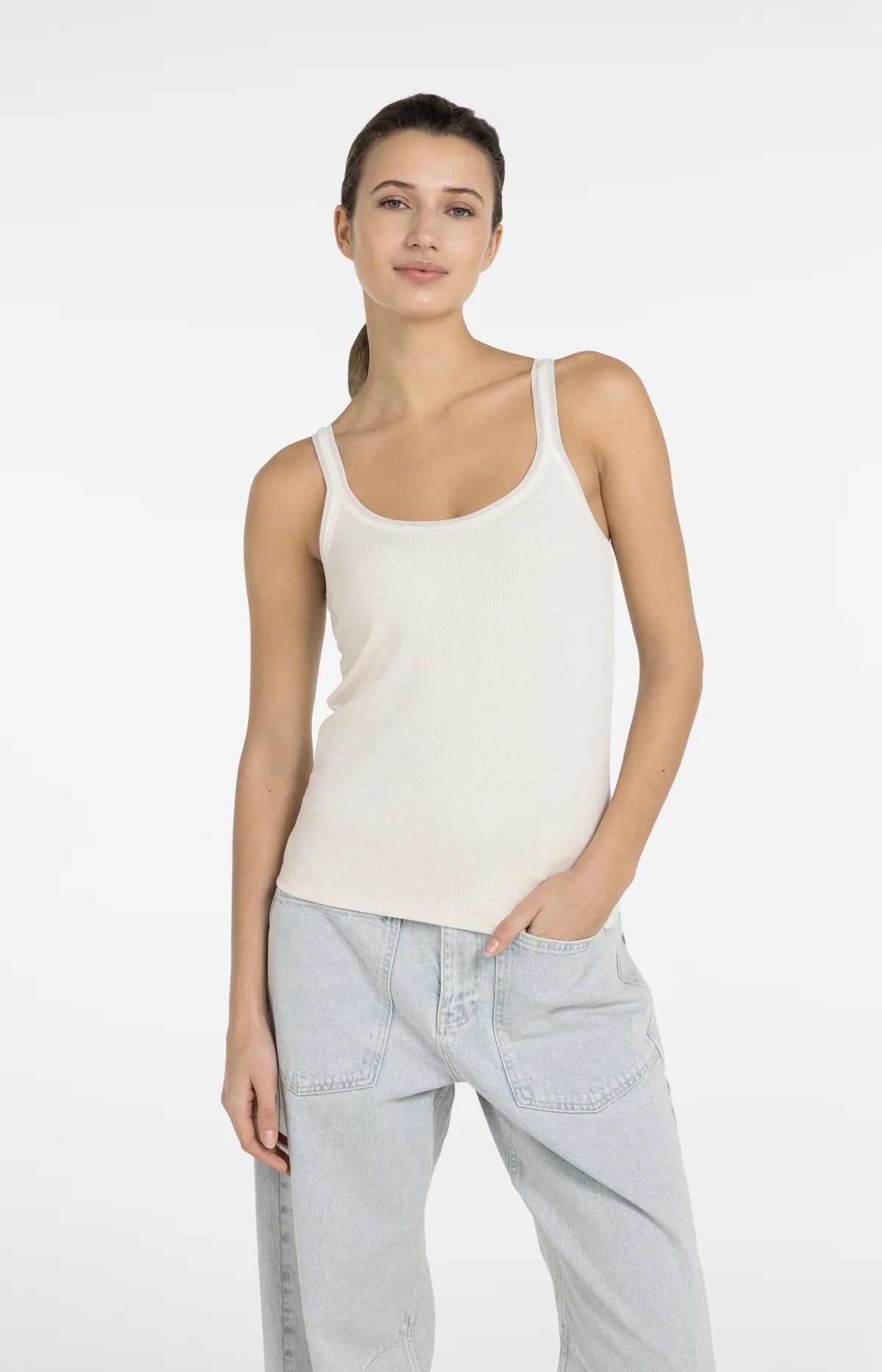 yaya-tr-gertop-mit-netzdetail-creme-damen-top image 1