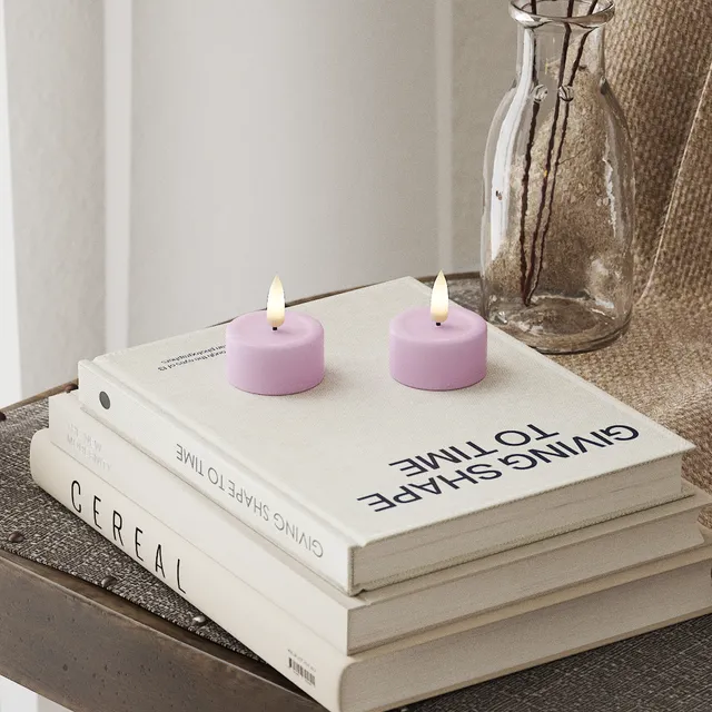 deluxe-homeart-teelichter-led-teelicht-lavendel-2-stk-real-flame image 1