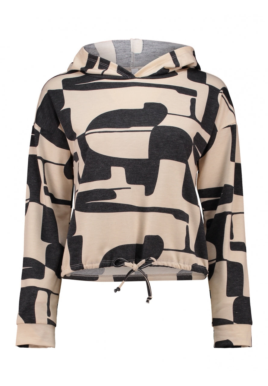hailys-baria-hoodie-beige-grau-gemustert-kurz image 2