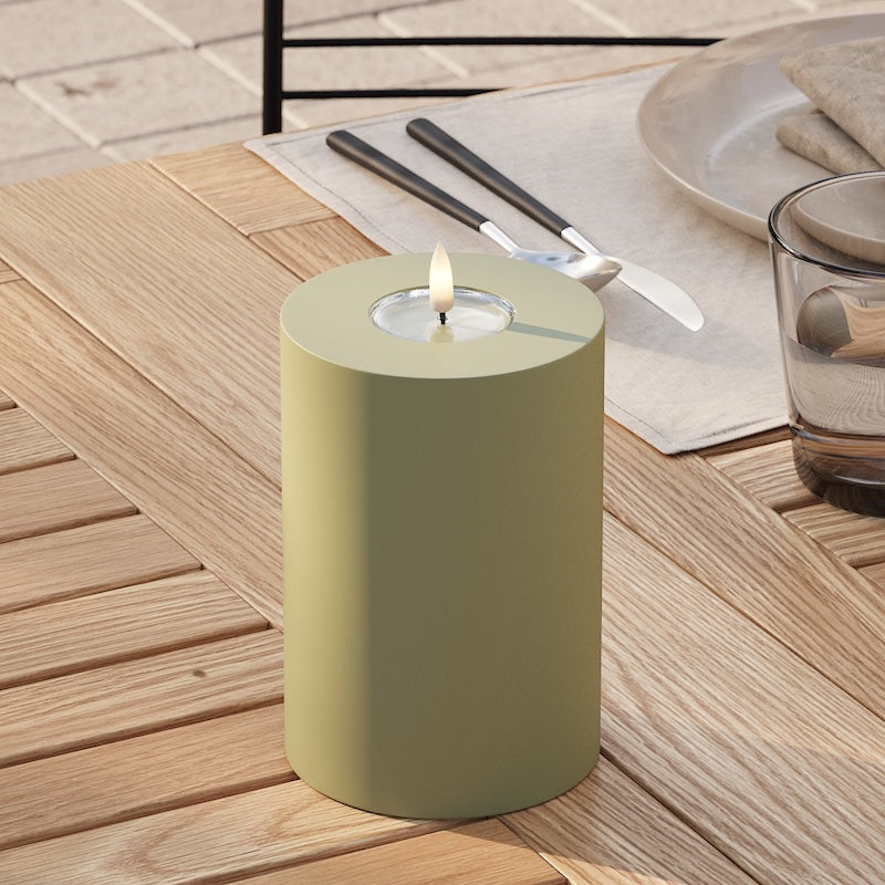 deluxe-homeart-au-enleuchten-led-kerze-10x15-cm-olivgr-n-ip44 image 2