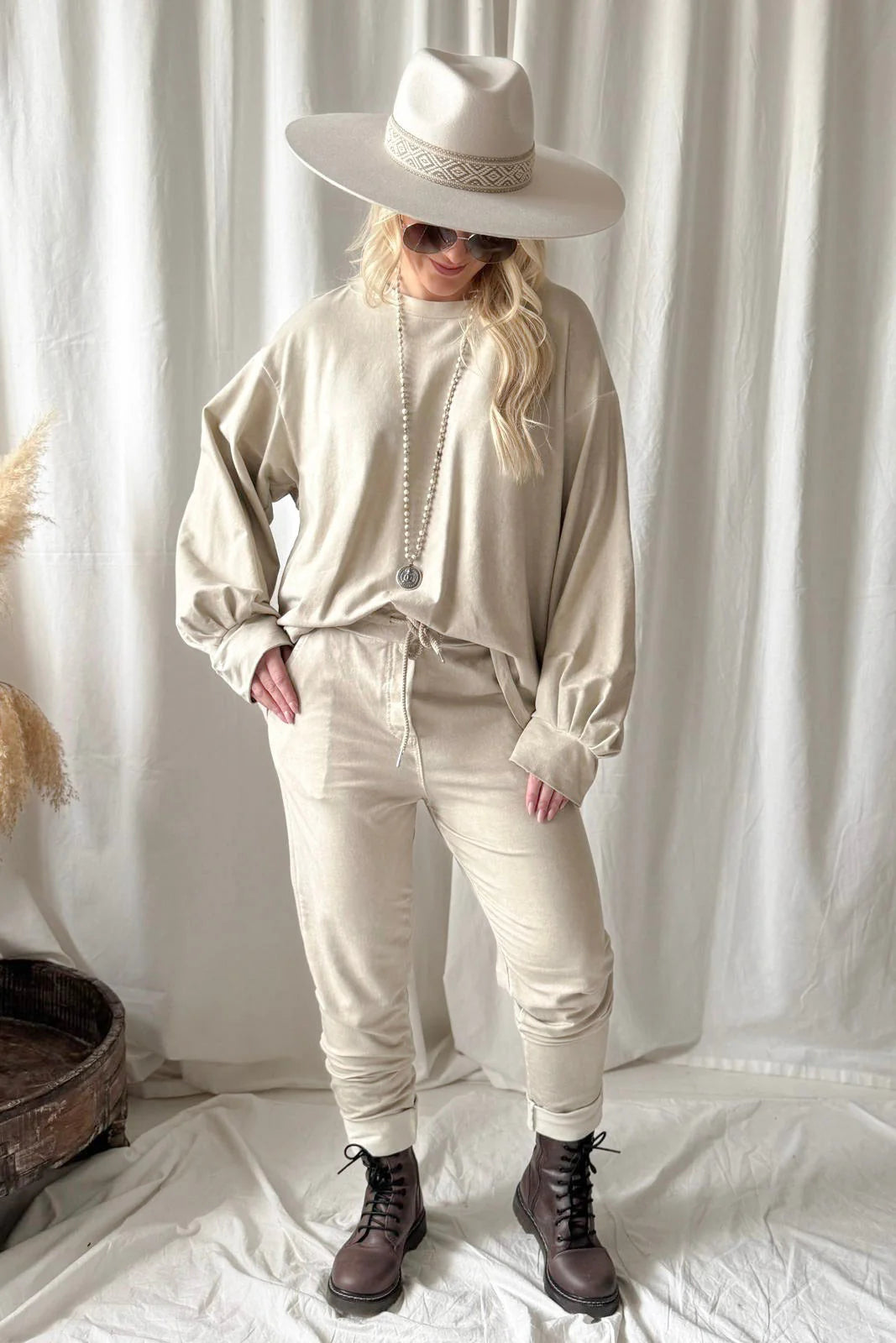 bypias-bohemiana-sweatshirt-beige-vintage-wash-one-size image 2