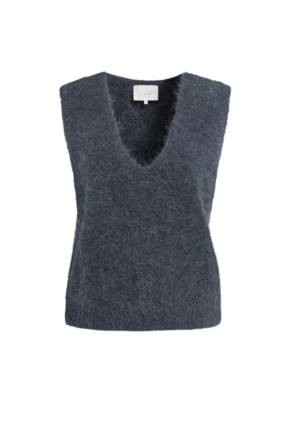 yaya-pullunder-v-ausschnitt-grau-melange-alpaka-wolle-damen image 7
