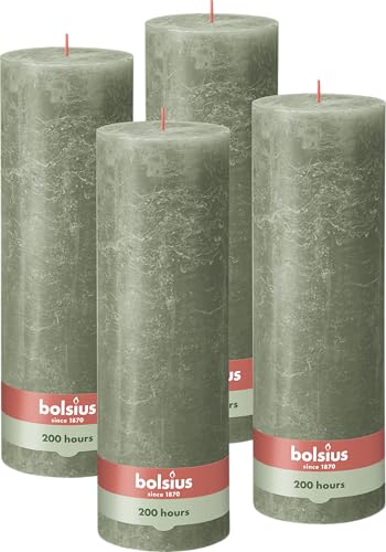 bolsius-rustik-stumpenkerze-olivengr-n-30x10cm-4-st-ck image 6