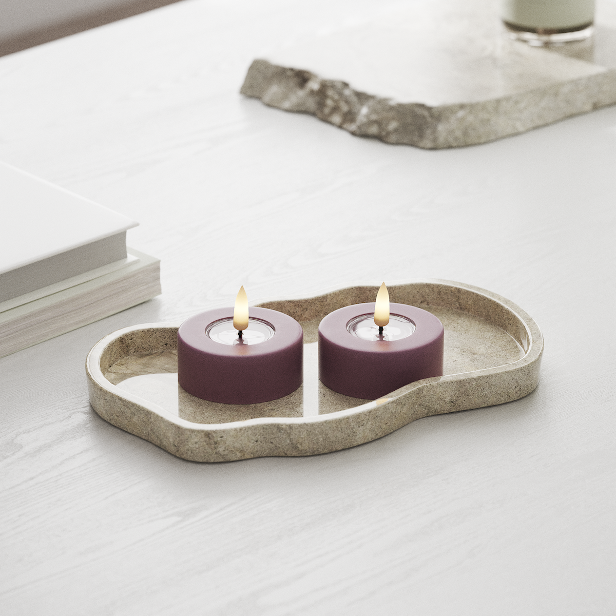 deluxe-homeart-teelichter-led-jumbo-2-st-ck-helllila-real-flame image 3