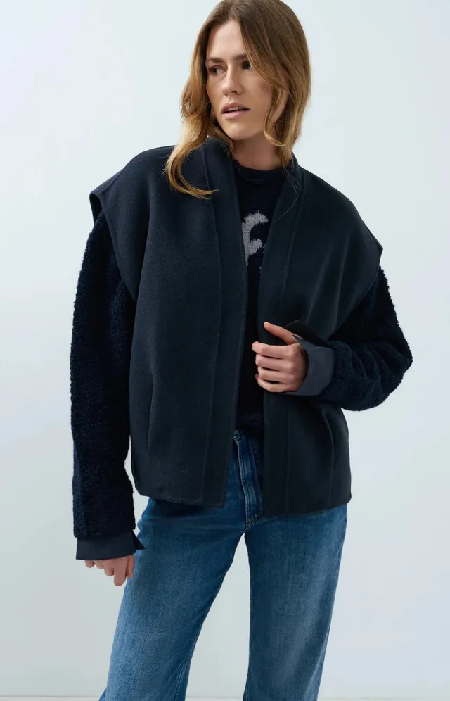 ein-st-ck-vom-gl-ck-yaya-wollweste-dunkelgrau-melange-oversize image 1
