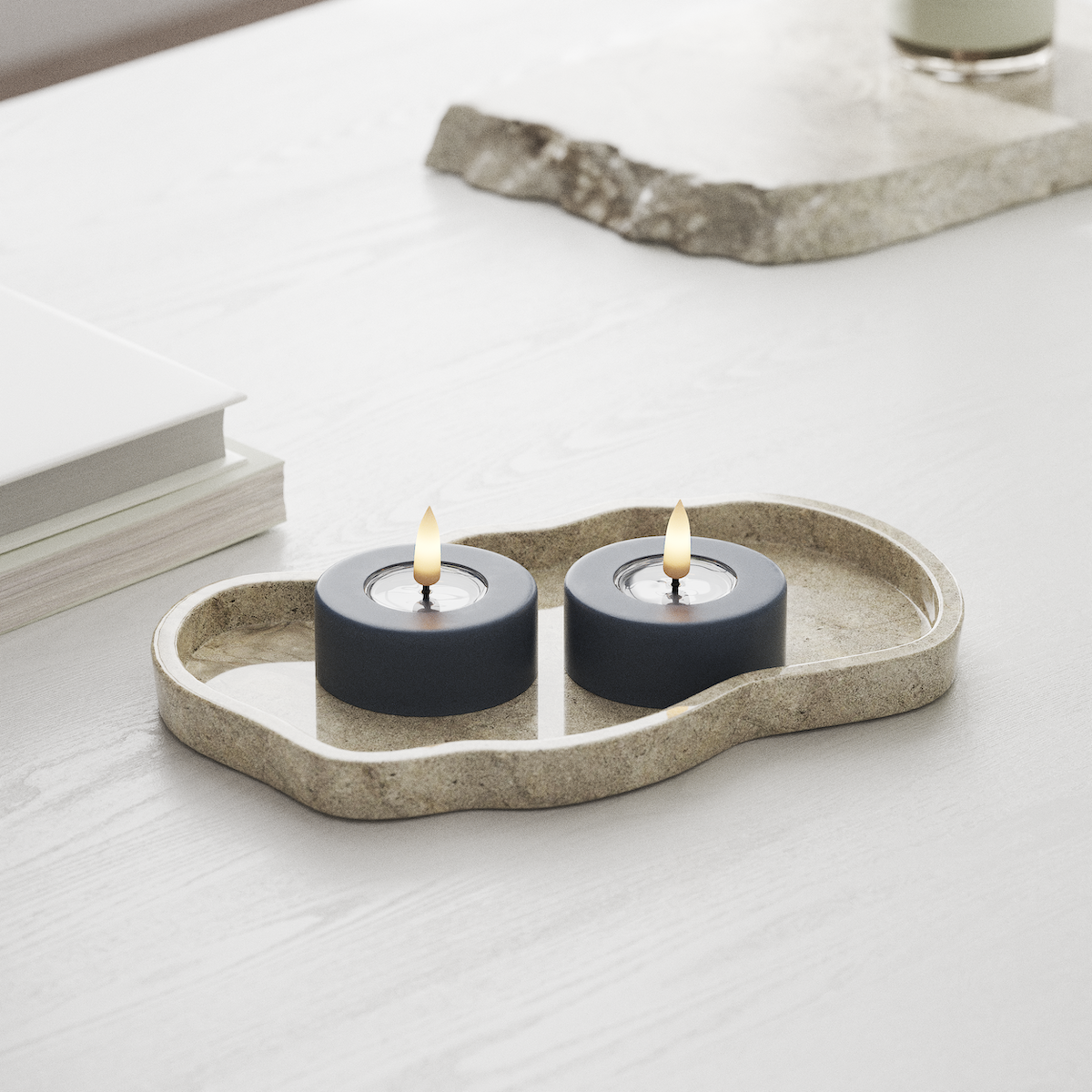 deluxe-homeart-teelichter-led-jumbo-2er-eisblau-real-flame image 3