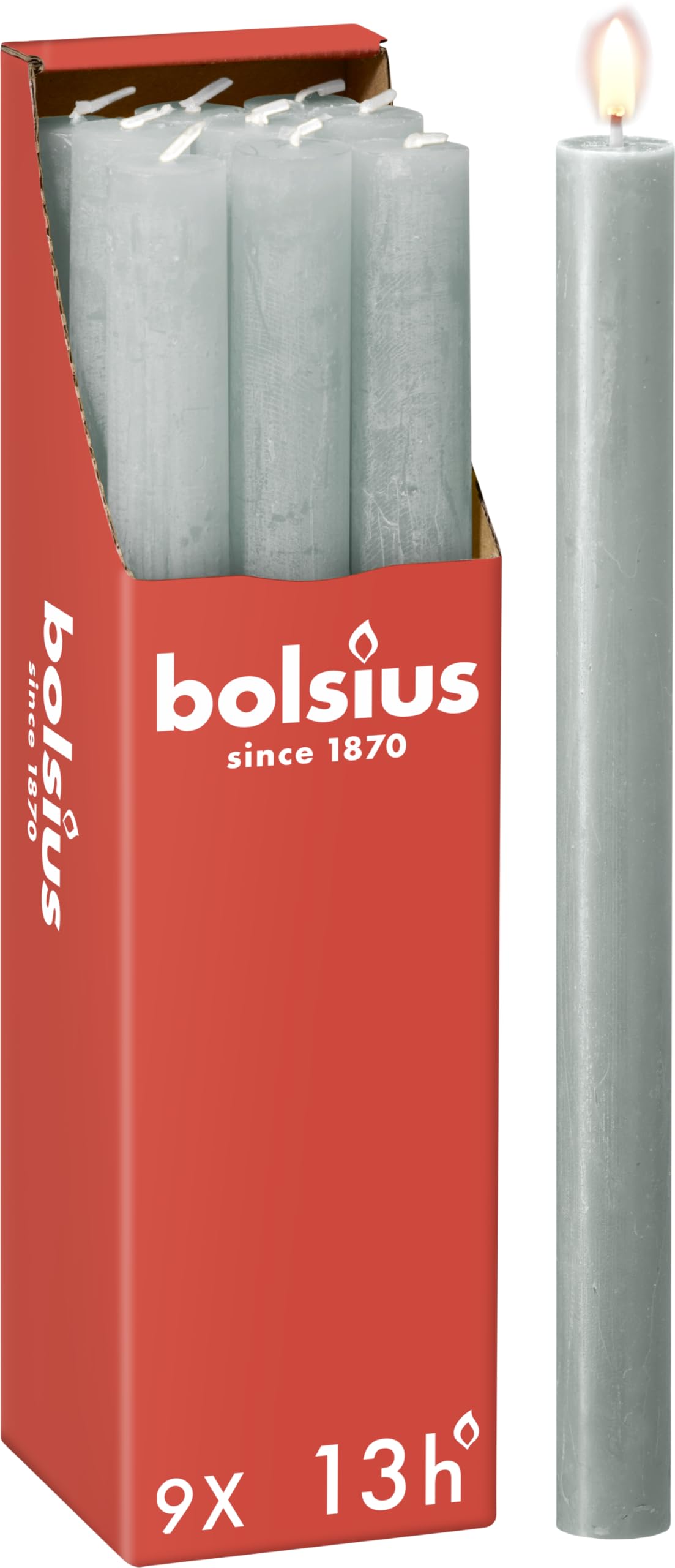 bolsius-rustik-stabkerzen-jadegr-n-9er-27cm-13h image 1