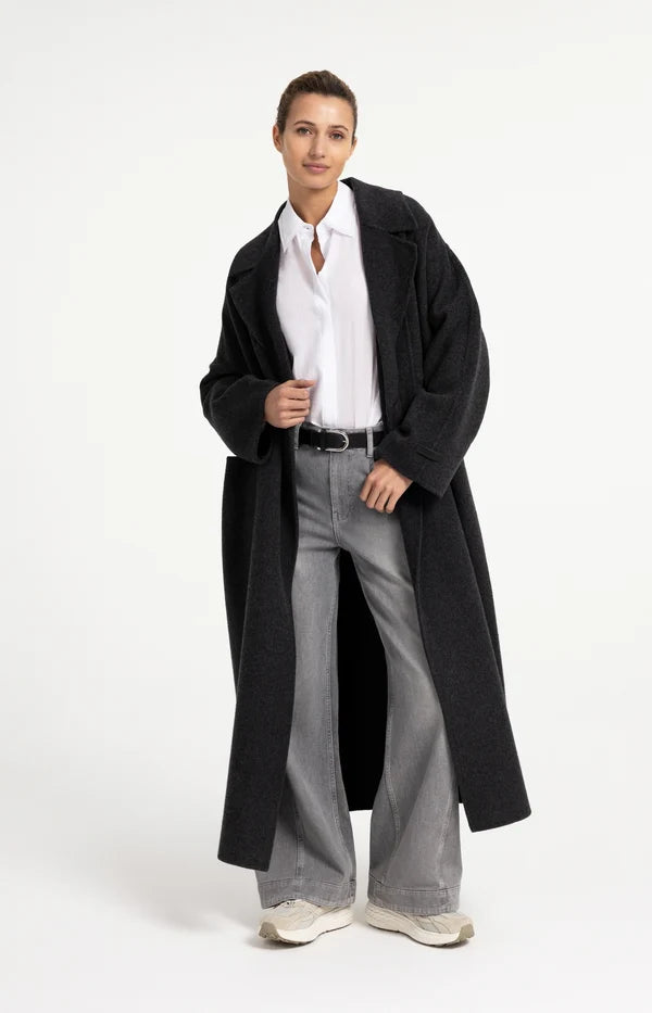 yaya-wollmantel-damen-dunkelgrau-melange-oversize image 1