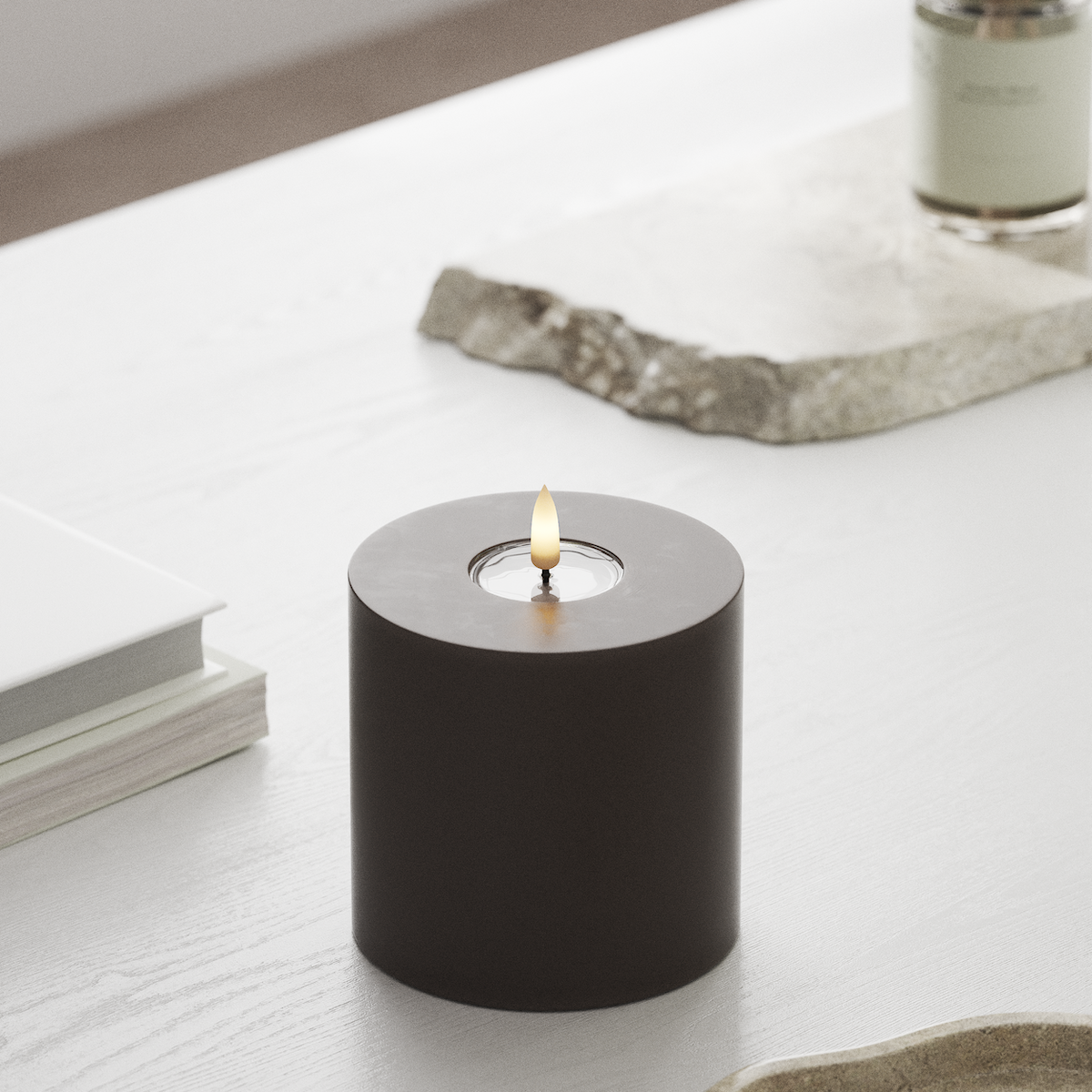 deluxe-homeart-blockkerzen-led-stumpenkerze-10x10-cm-mokka-real-flame image 3