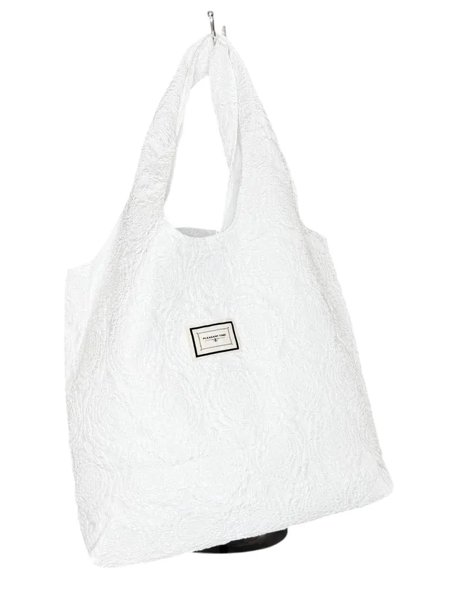 ein-st-ck-vom-gl-ck-flowers-strandbeutel-wei-strandtasche image 1