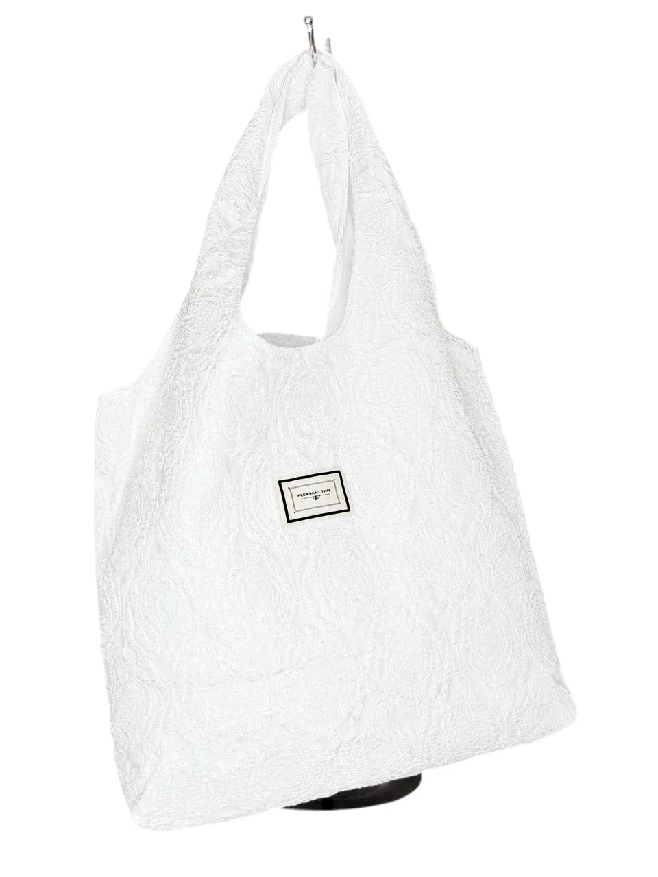 ein-st-ck-vom-gl-ck-flowers-strandbeutel-wei-strandtasche image 1