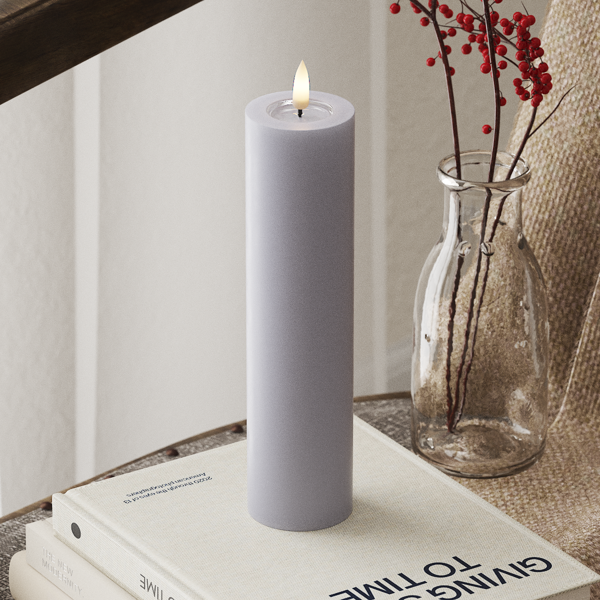 deluxe-homeart-blockkerzen-led-blockkerze-mist-blue-5x20-real-flame image 1