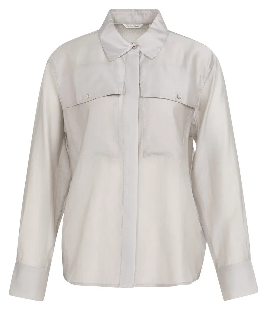 yaya-bluse-transparent-brusttaschen-grau-gr-38 image 1