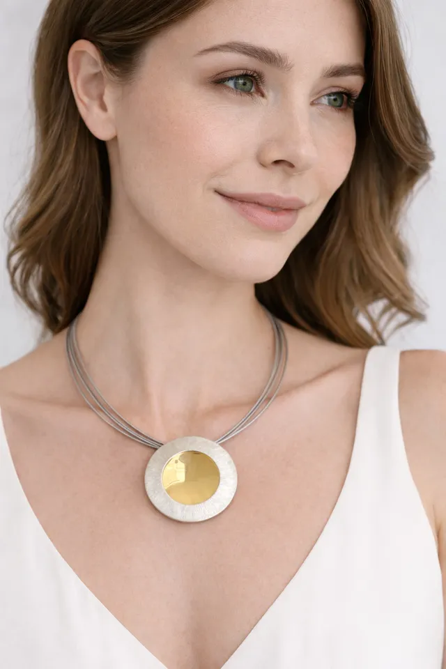 ein-st-ck-vom-gl-ck-schmuck-halskette-amulett-silber-gold-unikat image 1