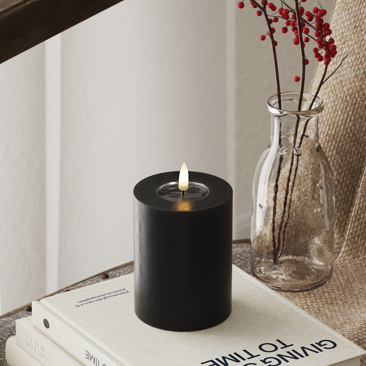 deluxe-homeart-blockkerzen-led-blockkerze-7-5x10cm-schwarz image 1