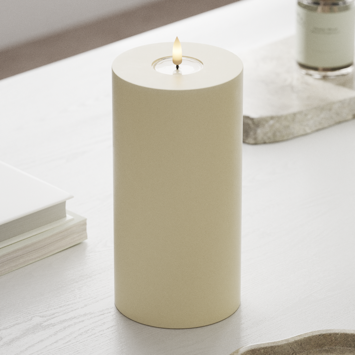 deluxe-homeart-blockkerzen-led-blockkerze-creme-10x20-cm-real-flame image 3