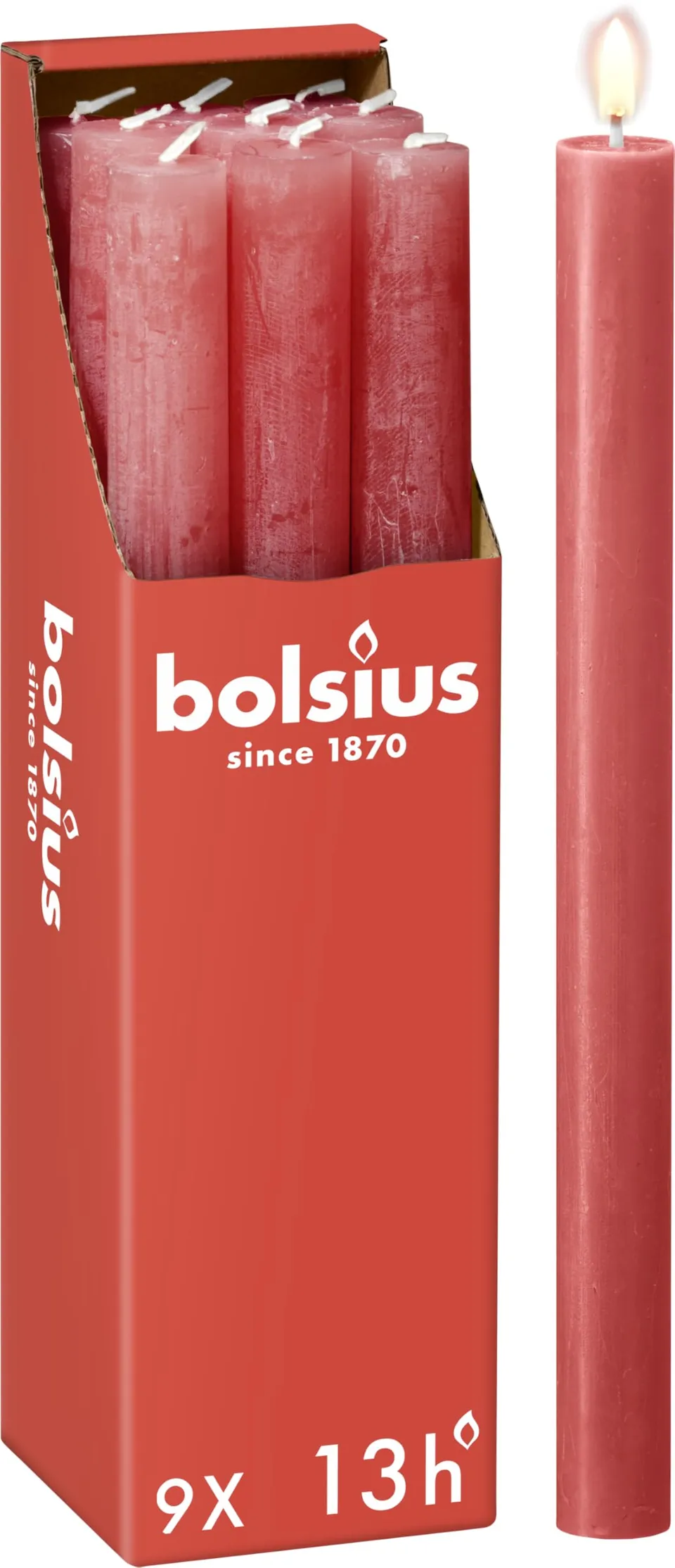 bolsius-rustik-stabkerzen-rosa-9er-27-cm-unparf-miert image 1