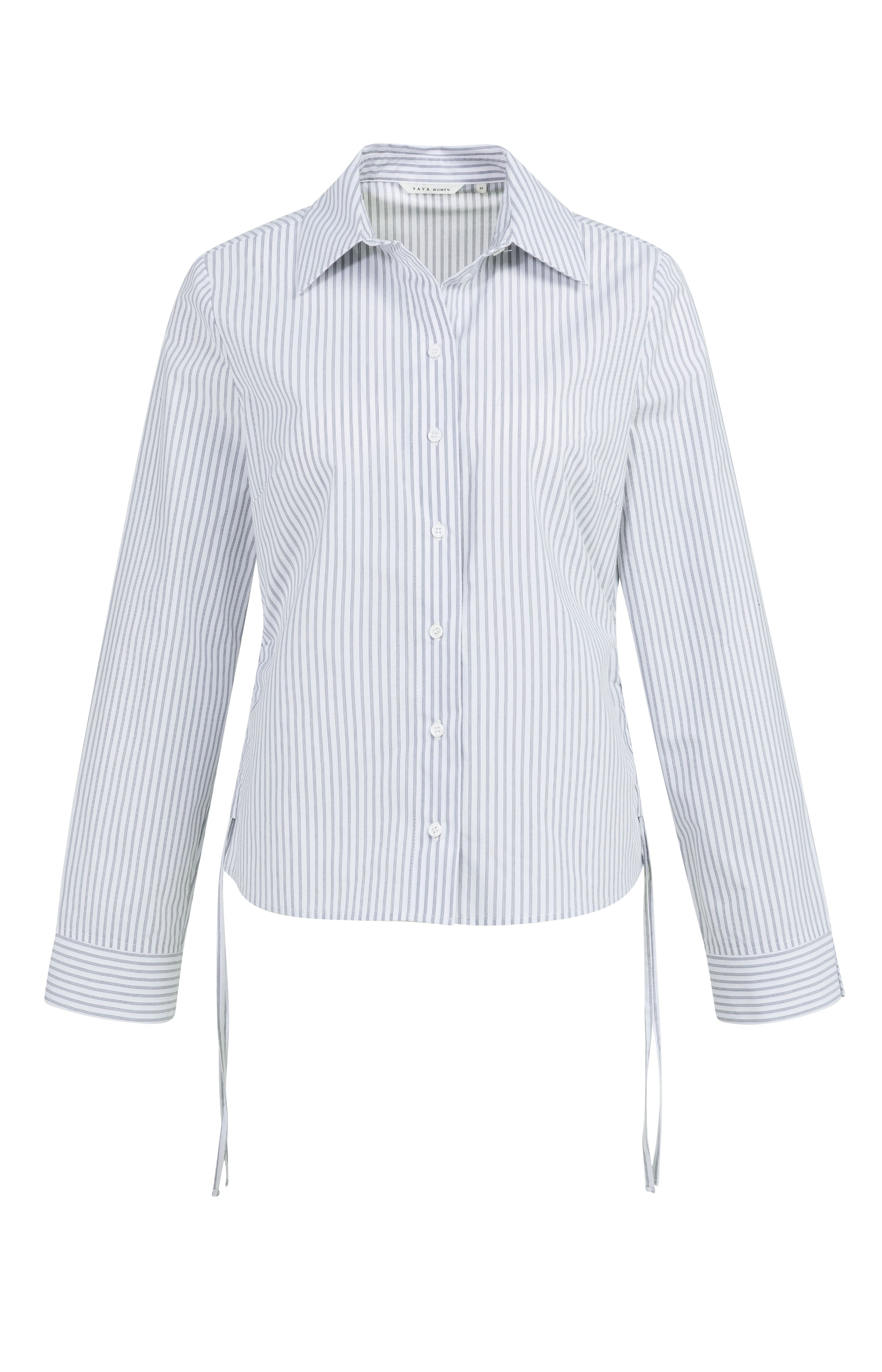 yaya-bluse-mit-kordelzug-iron-grey-gestreift-38-blaugrau image 6