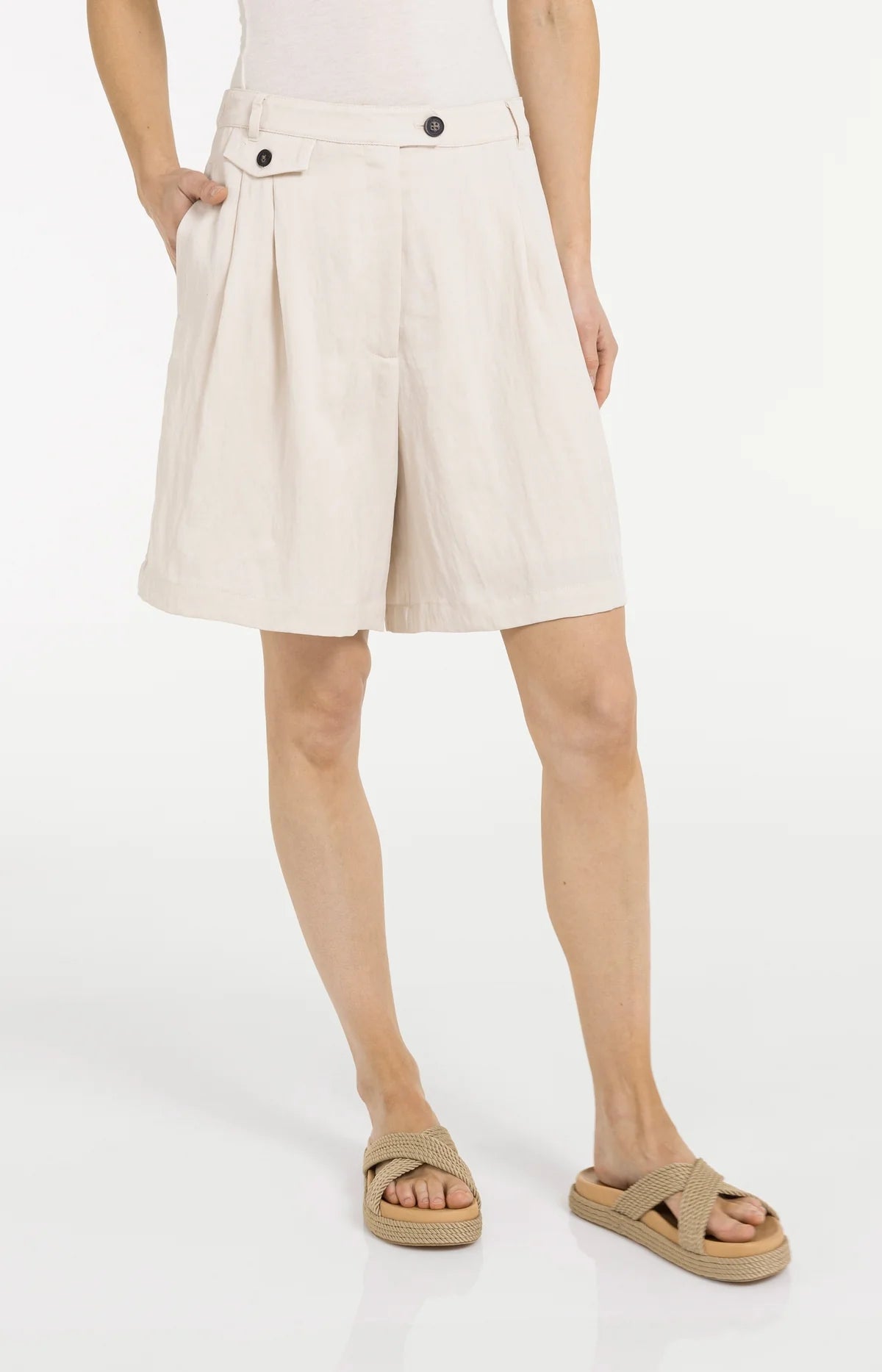 yaya-bermudashorts-bundfalten-shorts-cloudy-creme-38 image 3