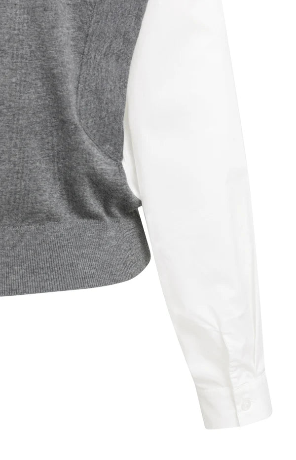 yaya-2-in-1-pullover-blusen-look-feinstrick-grau-melange-xs-l image 6