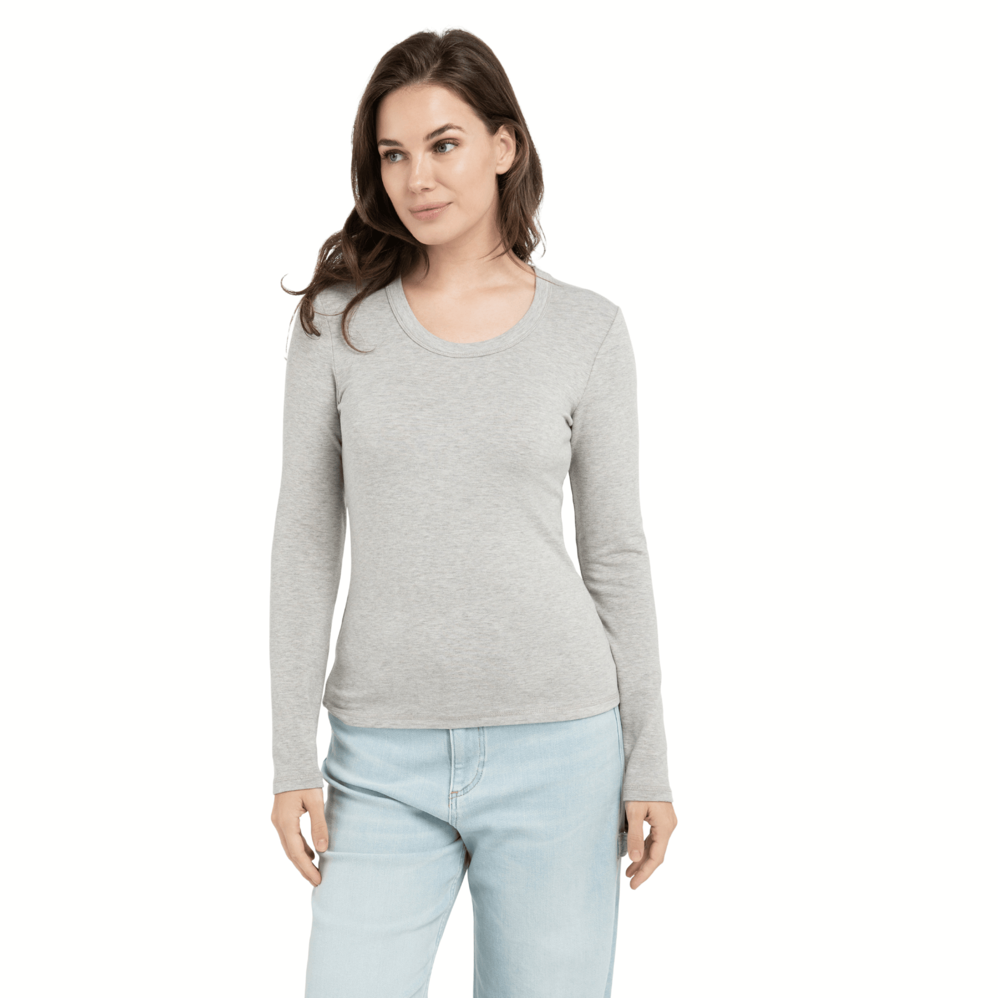 yaya-langarmshirt-grau-meliert-shirt-gr-e-m-rundhals image 1
