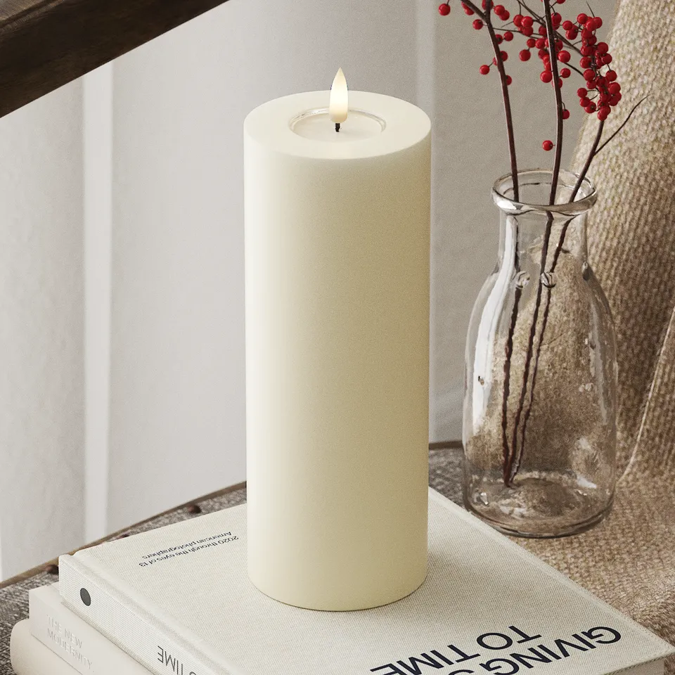 deluxe-homeart-blockkerzen-led-kerze-7-5x20-creme-wachs-timer image 1