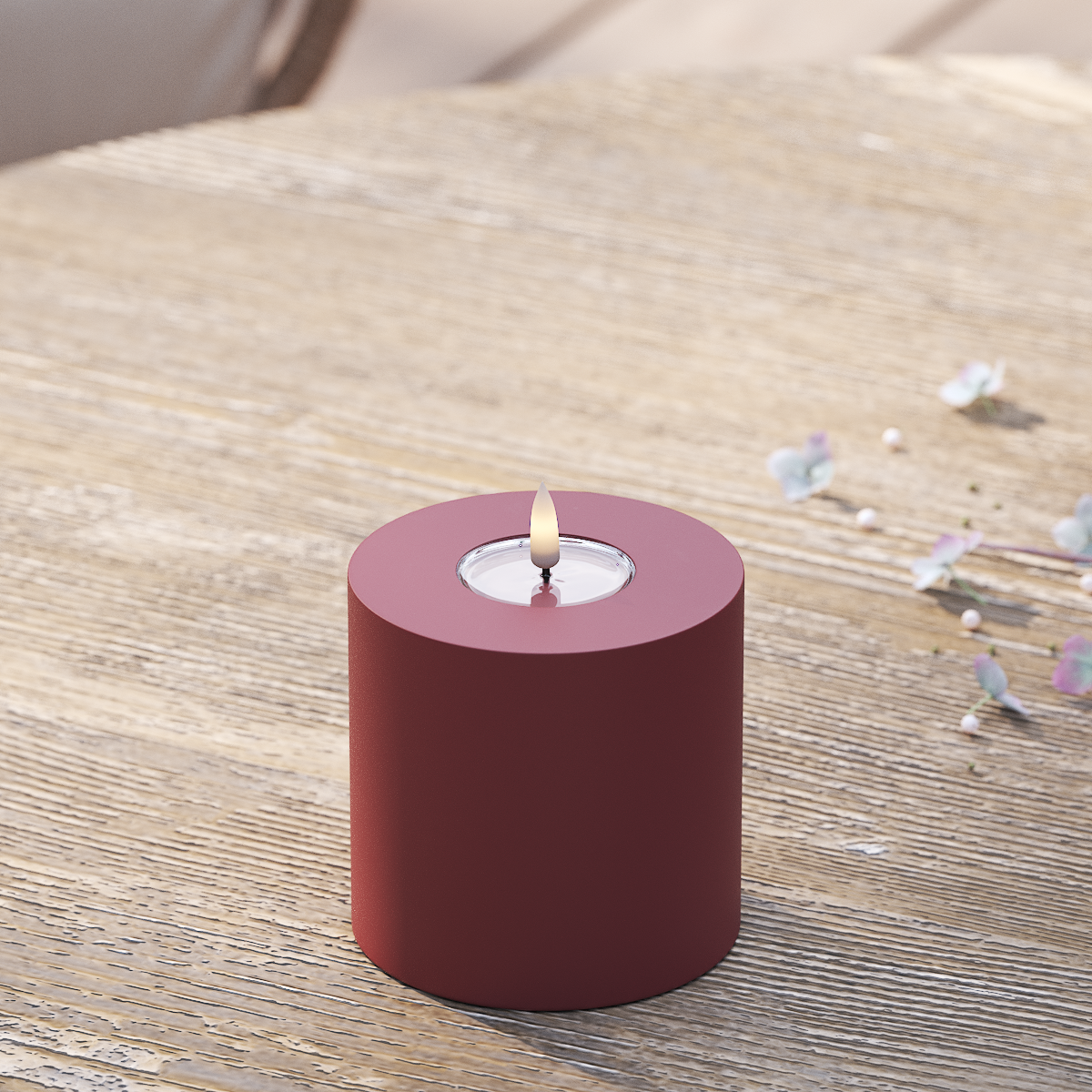 deluxe-homeart-au-enleuchten-led-blockkerze-10x10-cm-bordeaux image 1