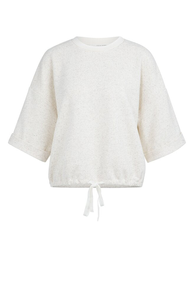 yaya-kurzarm-sweatshirt-ivory-white-melange-pullover-offwhite image 7