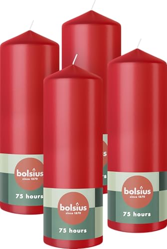 bolsius-essentials-stumpenkerzen-rot-20x7-cm-4-st-ck image 2