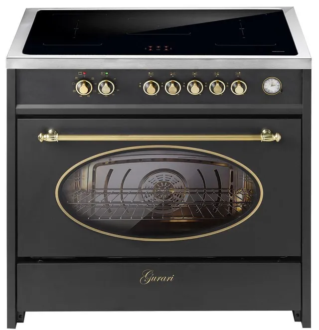 gurari-e-913-ru-bl-retro-induktionsherd-90cm-schwarz image 1