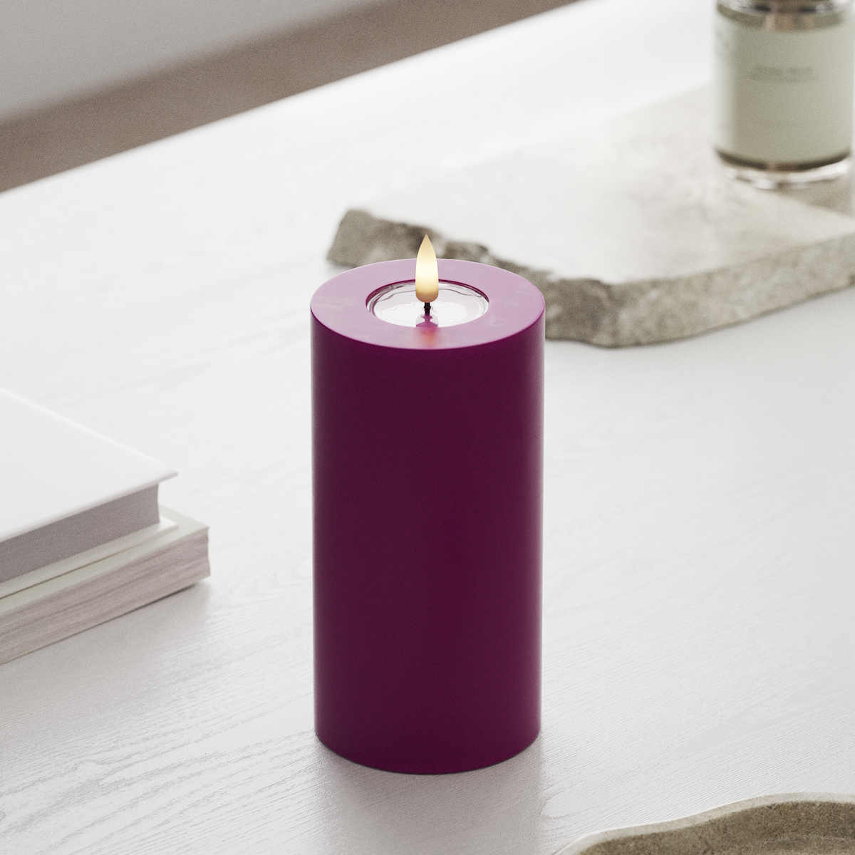deluxe-homeart-blockkerzen-led-blockkerze-7-5x15-cm-violett image 3