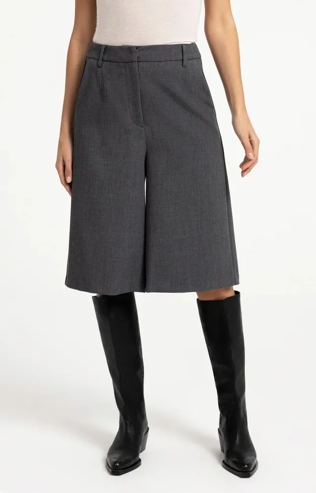 yaya-bermuda-shorts-grau-melange-weites-bein-knielang image 1