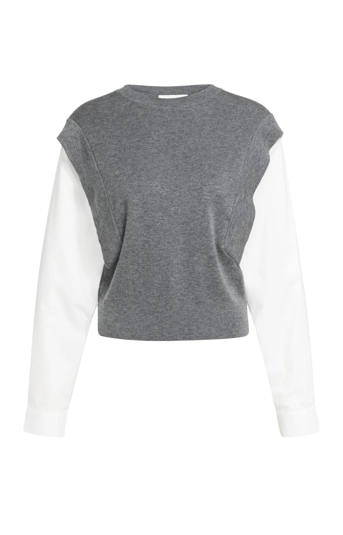 yaya-2-in-1-pullover-blusen-look-feinstrick-grau-melange-xs-l image 5