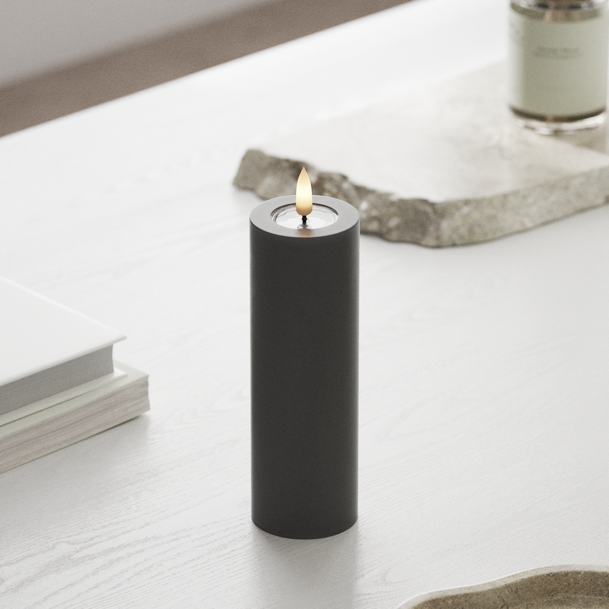 deluxe-homeart-blockkerzen-led-kerze-5x15-cm-grau-real-flame image 3